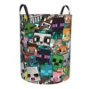 Custom Anime Game Mine C-Crafts Cartoon Laundry Basket Collapsible Baby Hamper for Nursery Toys Organizer Storage Bins 2