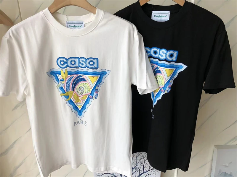 

23SS Basic Style CASA Casablanca T-Shirt Men Women Inverted Triangular Pangolin T Shirt Top Tee Bermudas