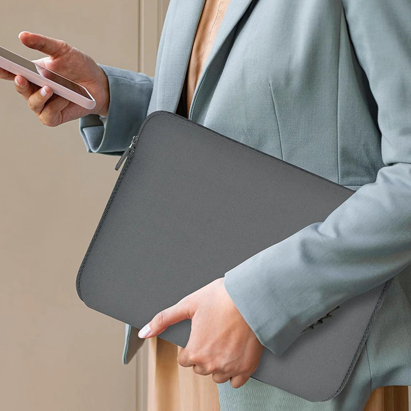 Borsa per computer portatile, valigetta portatile, accessorio da trasporto da 13/14/15/15,6 pollici per MacBook, laptop, tablet, per l'uso quotidiano e l'archiviazione aziendale - immagine 6
