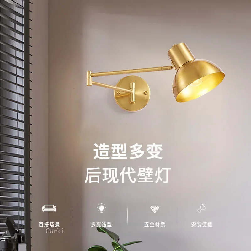 Moderne Applique Da Parete Per Interni Altalena Regolabile A Braccio Lungo Lampade Da Parete A Led Applique Da Comodino Interne Luci Decorative Appare