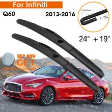 

Car Wiper Blade For Infiniti Q60 2013-2016 Windshield Rubber Silicon Refill Front Window Wiper 24"+19" LHD RHD Auto Accessories