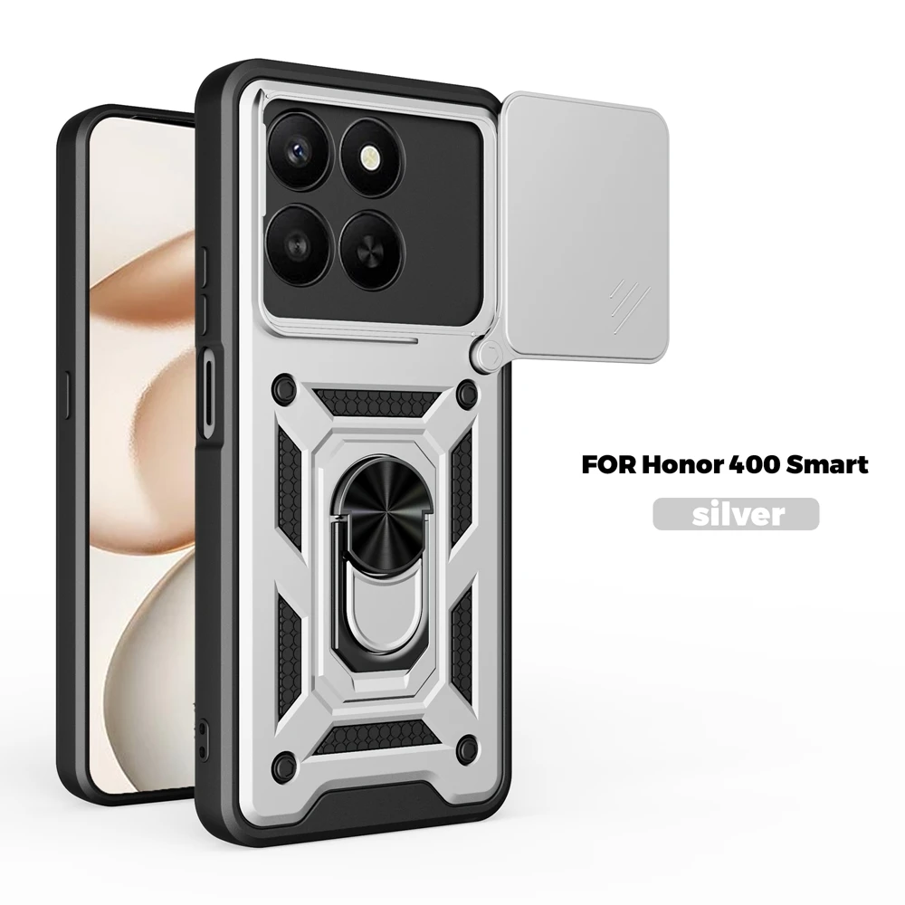 Shockproof Armor Phone Case with Car Magnetic Holder and Lens Cover