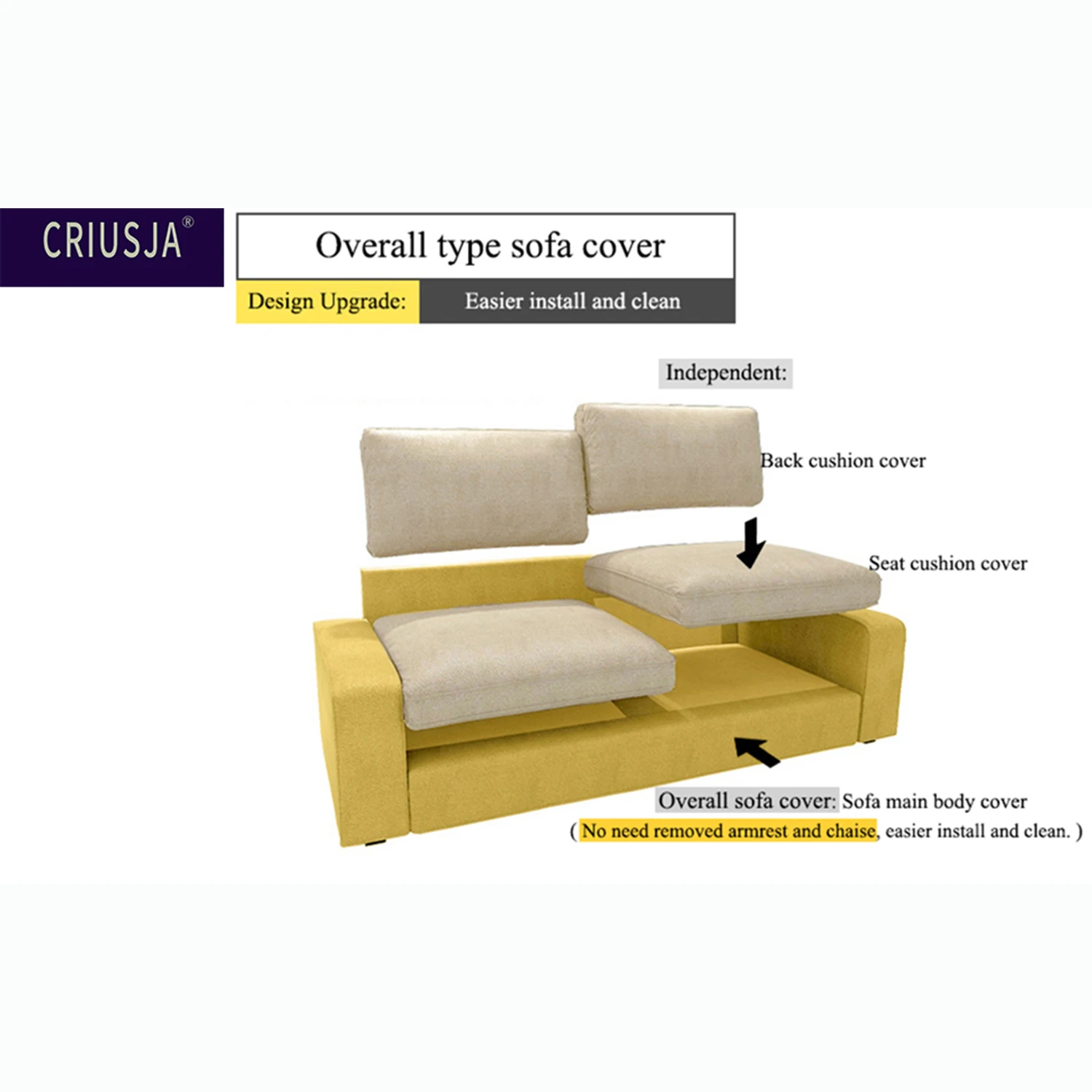 Velvet fabric Anti cat scratch Couch Covers for Kivik loveseat(190cm), 3 Seat Sofa(228cm) CRIUSJA