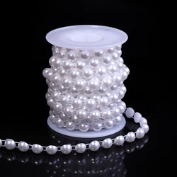 Ivory White Imitation Pearl Bead Chain for DIY Decoration and Jewelry Crafting (White)