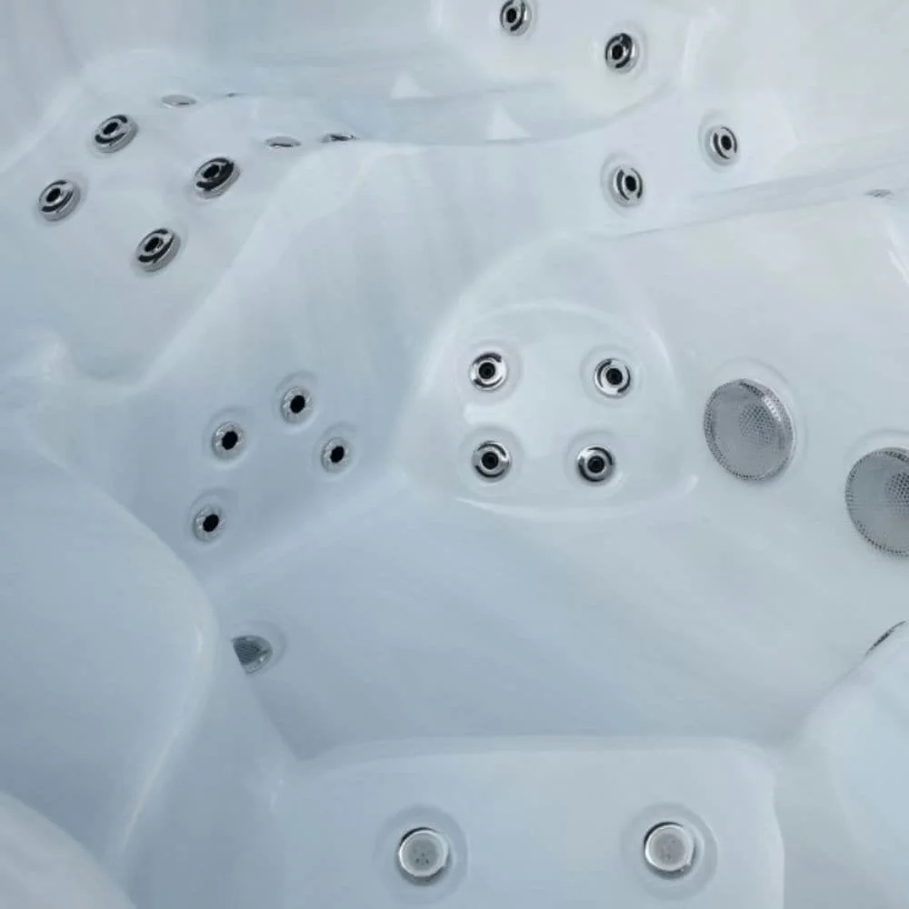 CE Approved Balboa System US Acrylic Massage Spa Tub 5 Person Whirlpool Outdoor Spa Deluxe Garden Hot Tub With 2 Lounger 6
