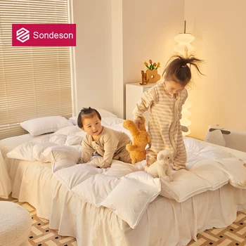 Macdeson-Couette chaude en duvet d'oie pour enfants, couverture de sommeil blanche pour bébé, 100% duvet d'oie, remplissage d'athlon, 3D JxQuilt, brocart de classe A, cadeau 1