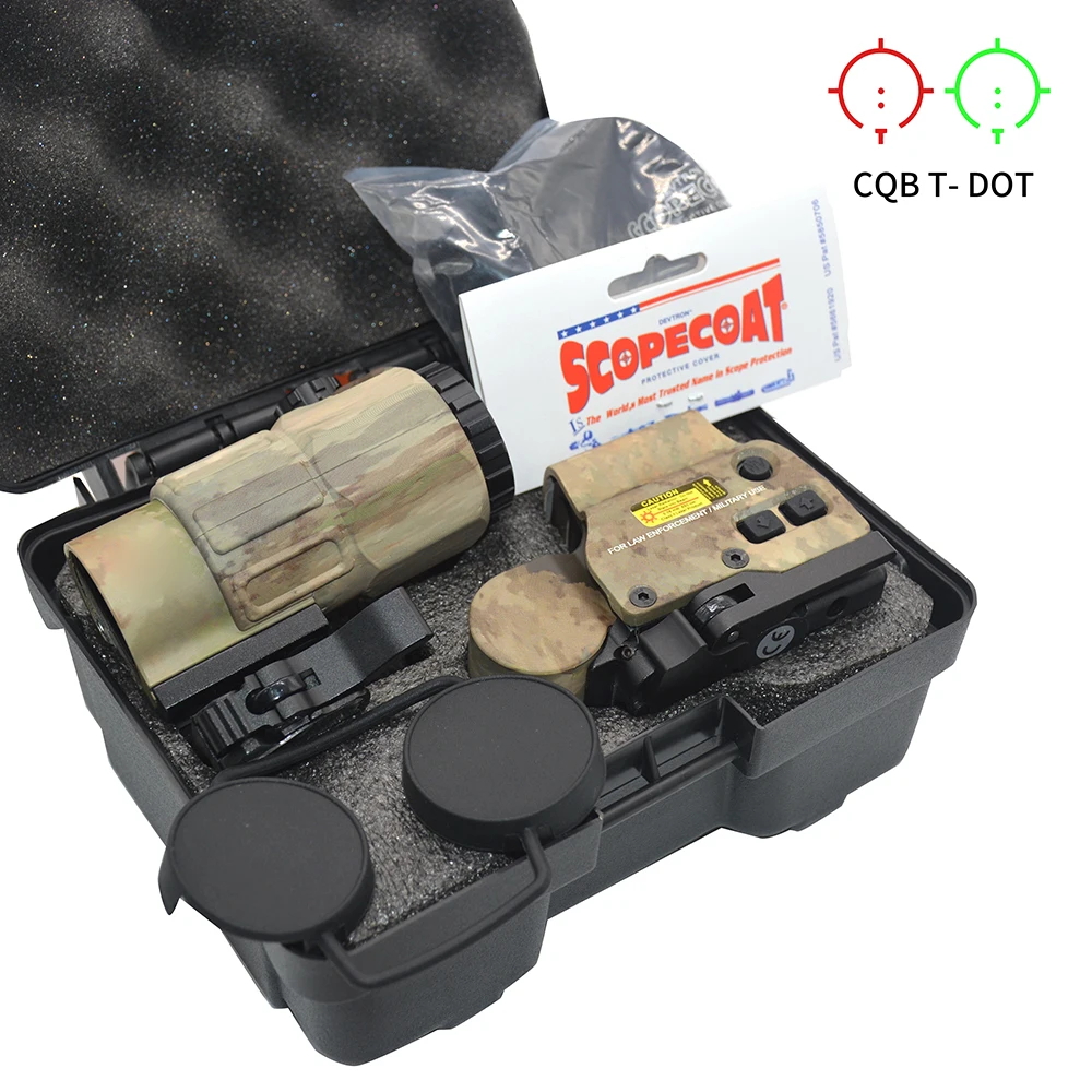 Tactical Airsoft G45 5X Magnifier 558 553 EXPS3 Red Dot Combo Scope Optics with QD Mount for 20MM Rail