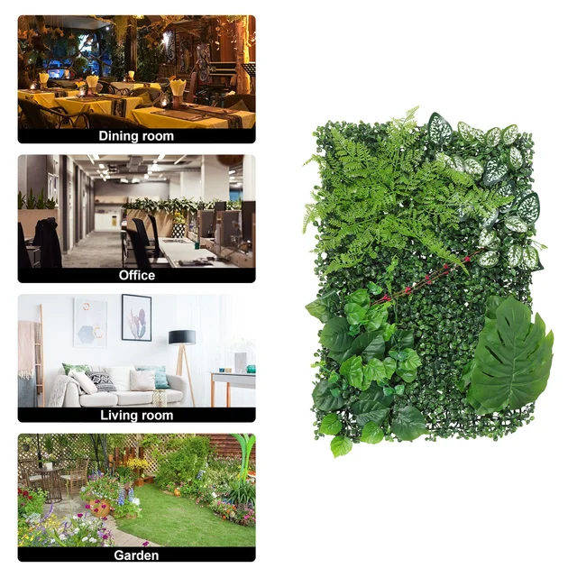 Fali Dekorációk Háttere Zöld Fű Műanyag Növények Mesterséges Négyzetek Hamis Kültéri Panel Pázsitok - Image 2