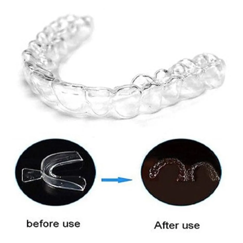 2Pcs Silicone Night Mouth Guard Tooth Care Removable Gingiva Guard Teeth Whitening Dental Mouthguard Thermoforming Mouth Trays