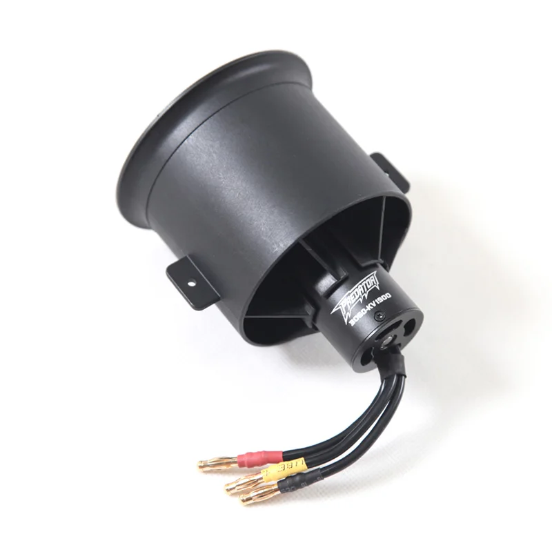 Kit EDF 70mm 12 pales FMS Moteur 3060 KV1600 6S installé dans un avion RC, prêt au décollage