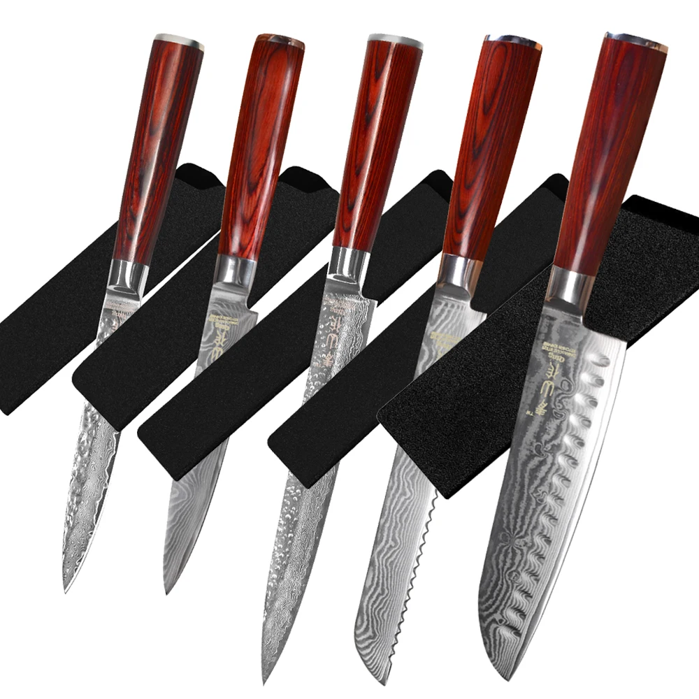 Xyj Damascus Chef Knife Single Vg10 Damascus Utility Meat Slicing Bread