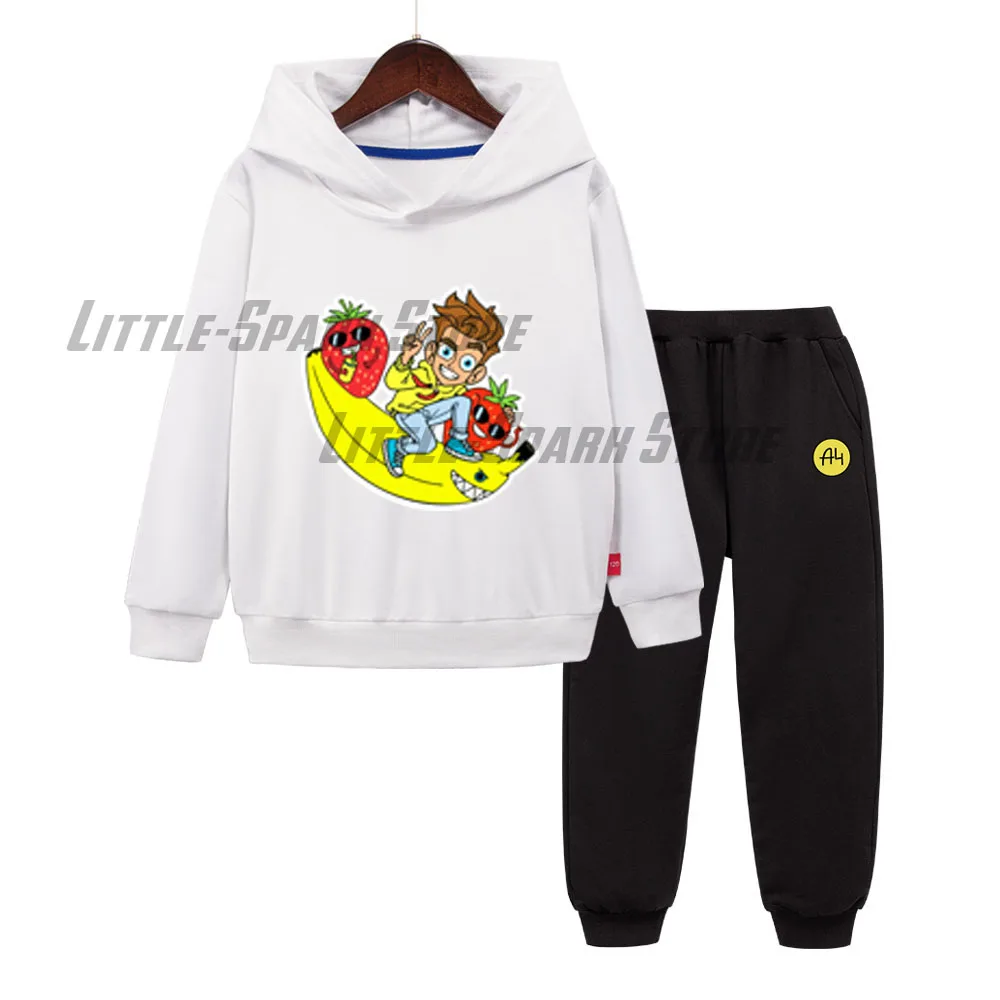 Merch A4 "LAVA LAVA" А4 Kids Hoodies Pants Suit Влад a4 Бумага boy girl Pullover Sweatshirts two-piece Autumn Baby boy clothes 2