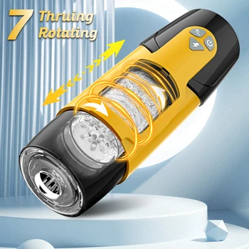 Automatic Male Masturbation Cup Telescopic Rotation Penis Oral Machine Suction Blowjob Masturbator Cup Vagina Sex Toys for Men