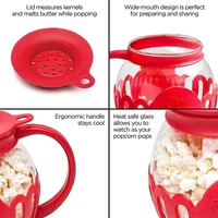 Microwave Popcorn Maker Bucket Microwave Bowl Mini Machine Safe Silicone Lid Popcorn Maker 2