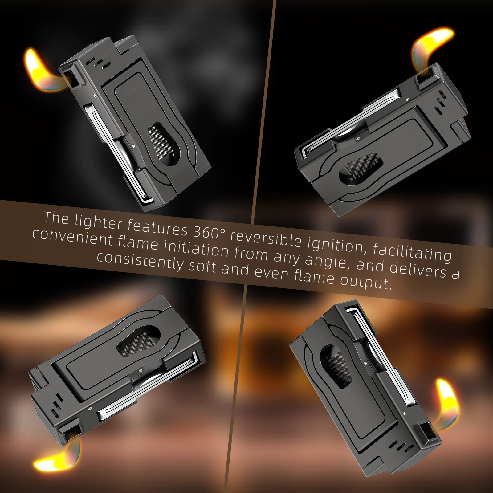 Multifunctional Pipe Lighter Built-in Stand 3 in 1 Cleaner Tools Refillable Butane Angled Soft Flame