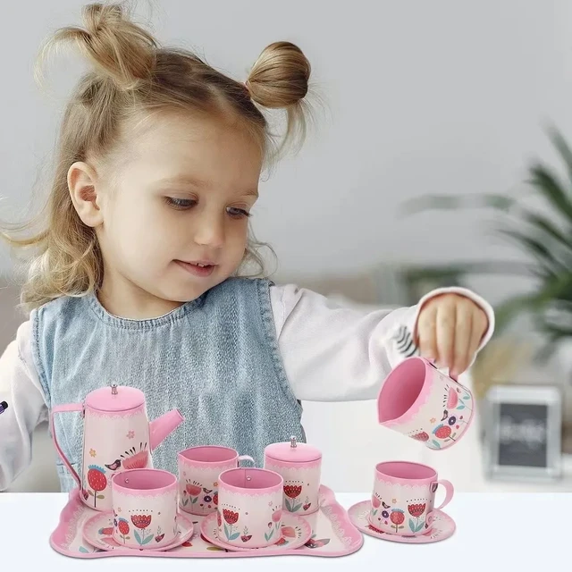 35 Pièces Service à Thé pour Filles, Ensemble de Théière Cafetière, Jeux de  Rôle Princesse Jouet