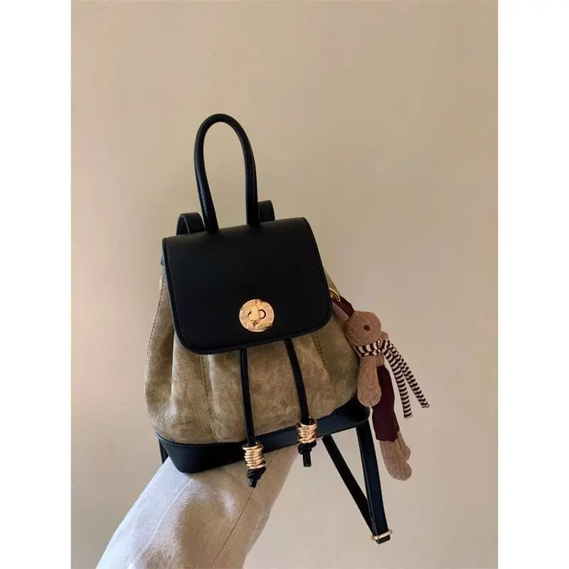 JIAERDI High Street Y2k Backpack Women Versatile Patchwork Handle Chic Casual Mini Backpacks Ladies Harajuku Mochila Aesthetic