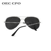 Sexy petit trou pilote lunettes de soleil hommes mode micropore sténopé lentille luxe lunettes de soleil femme nuances lunettes gafas de sol Oculos 5