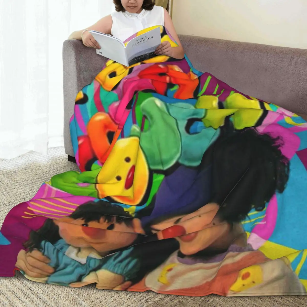 Throw Blanket The Big Comfy Couch Clock Rug Micro Fleece Blanket Four Sizes Fashionable Comfortable For Bedroom Nice Gift 2