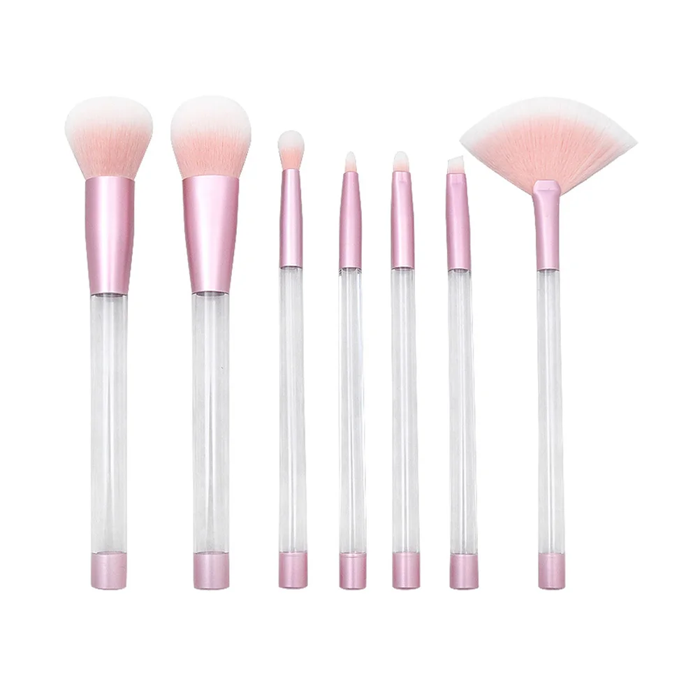 

7pcs Transparent Crystal Makeup Brush Set with Empty Handle DIY Sand Brushes Make up Tool(#4 Empty Tube Transparent