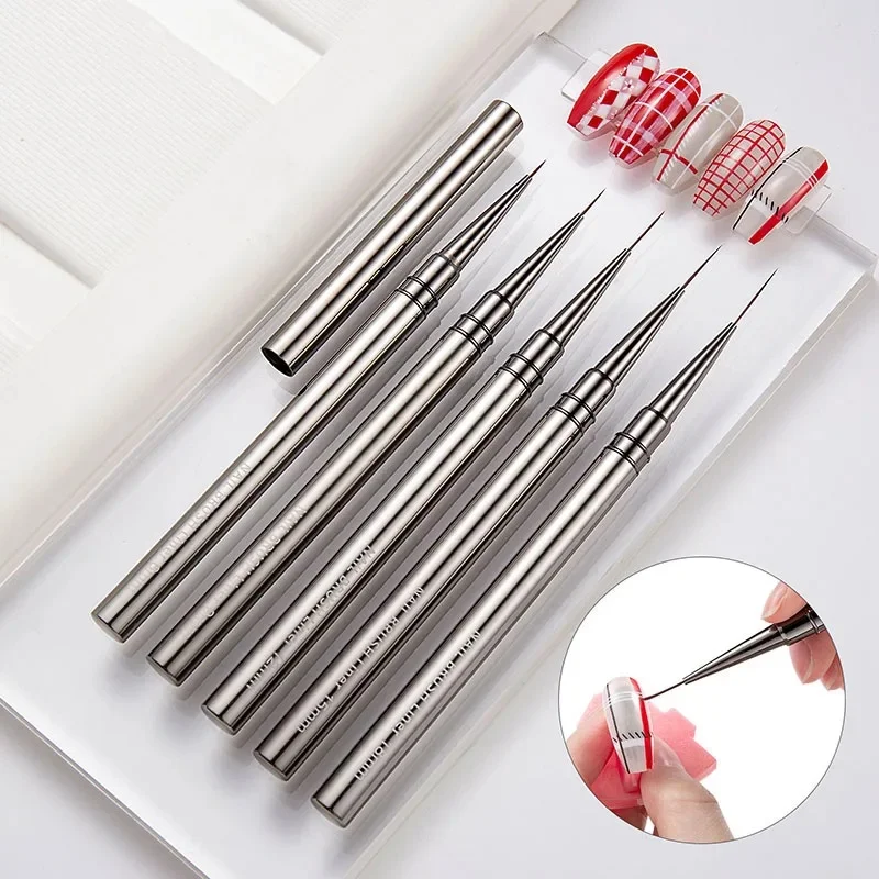 Nail Art Liner Brushes Hand Painted Brush Acrylic UV Gel Colours Paints Builder Drawing Pen DIY Manicure Design Accessories 5PCS nail art brushes
