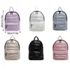 Women's Lightweight Quilted Backpack Metallic Puffer Shoulder Bag with Zippered 6