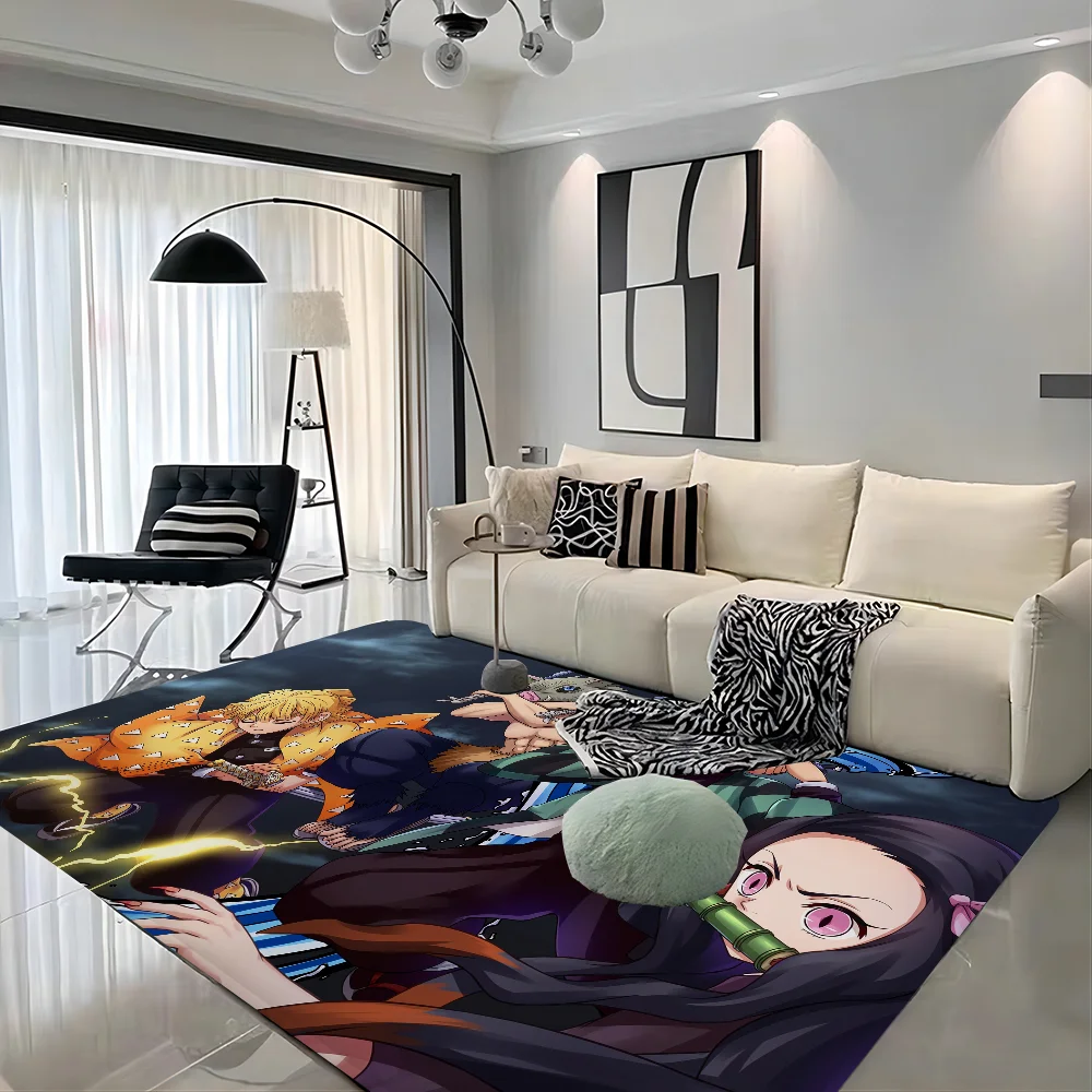 

Anime D-Demon Slayer Floor Mat Entrance Door Mat Rectangle Anti-slip Home Soft Badmat Front Door Indoor Outdoor Mat Toilet Rug
