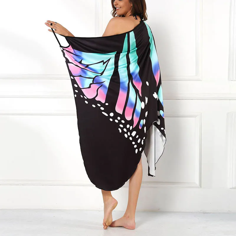 Sexy Borboleta Impressão Cover Maiô Feminino Verão Túnica Biquíni Banho Sarong Envoltório Saia Elegante Senhora Beachwear Vestido up 17 Computers & Electronics