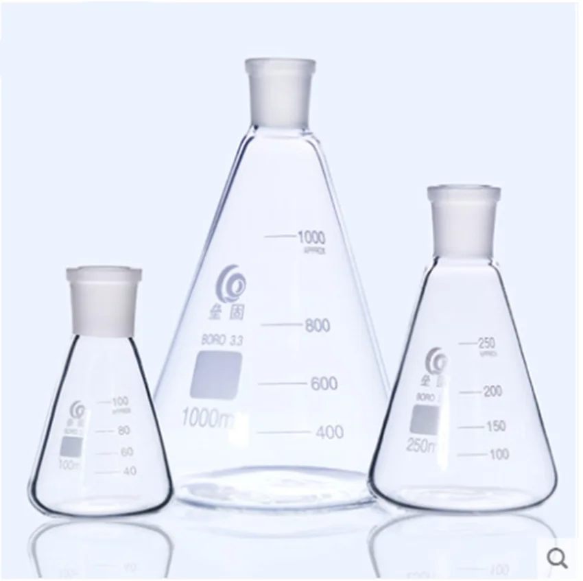 25/50/100/150/250/500ml 19/26 24/29 High Borosilicate 3.3 Glass Erlenmeyer Flask ,Conical Vessel Laboratory Glassware supplies