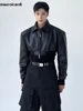 Mauroicardi Spring Autumn Cropped Pu Leather Jacket Men Long Sleeve Zipper Luxury Designer Clothes Runway European Fashion 2023 3
