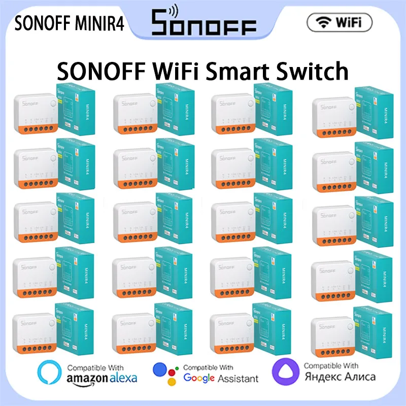 

SONOFF MINIR4 WiFi Smart Switch 10A 2-Way Control Mini Extreme Smart Home Relay Support R5 S-MATE Voice Alexa Alice Google Home