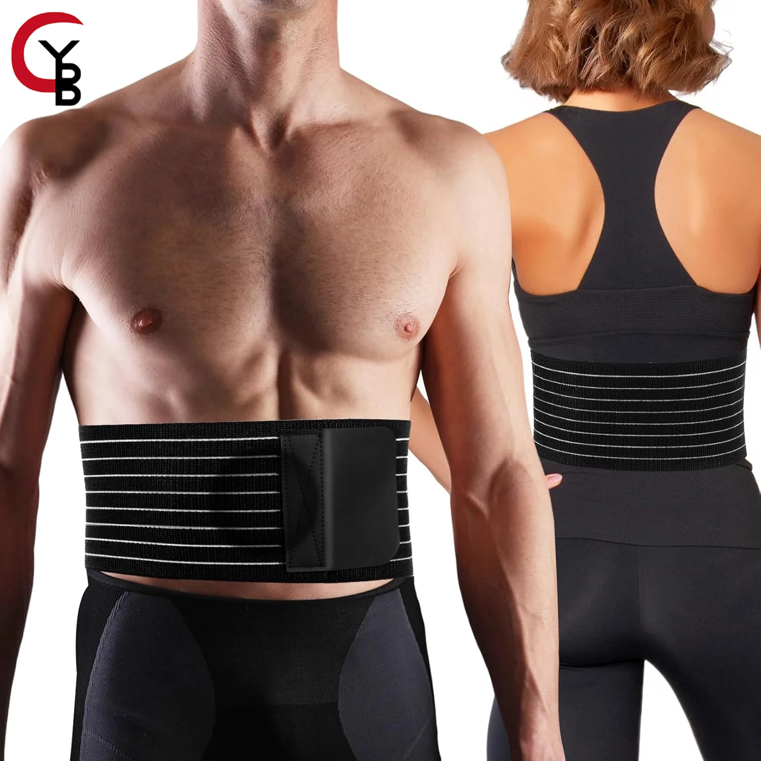 Hernia Belt for Men&Women Post-Surgery Adjustable Abdominal Binder with Compression Pad Plus Size