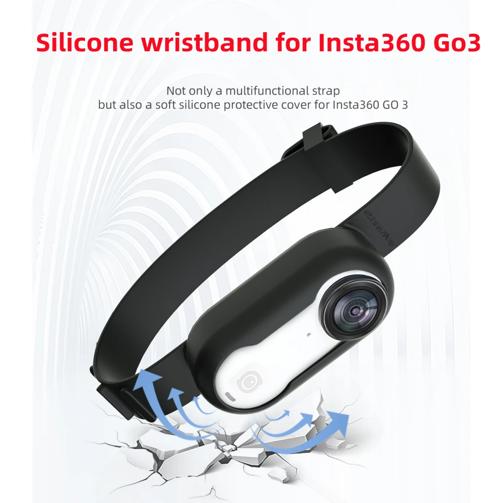 Insta360 Go3 용 손목 스트랩, 스포츠 확장 스트랩, 실리콘 보호 커버, 설치 배낭 스트랩