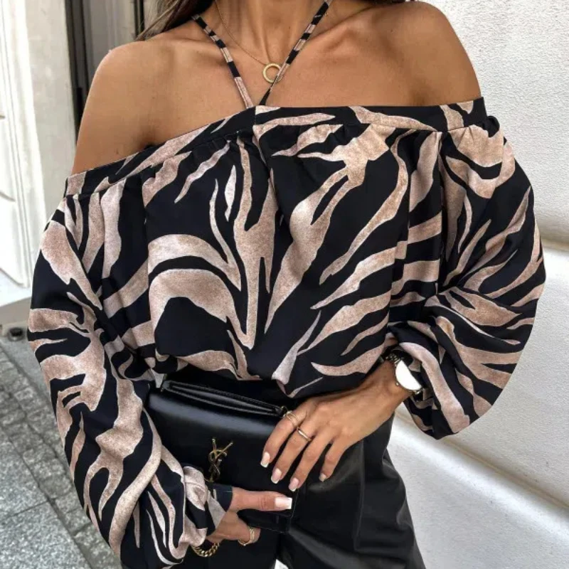 New Fashionable and Sexy Off Shoulder One Neck Autumn Women's Casual Top 224