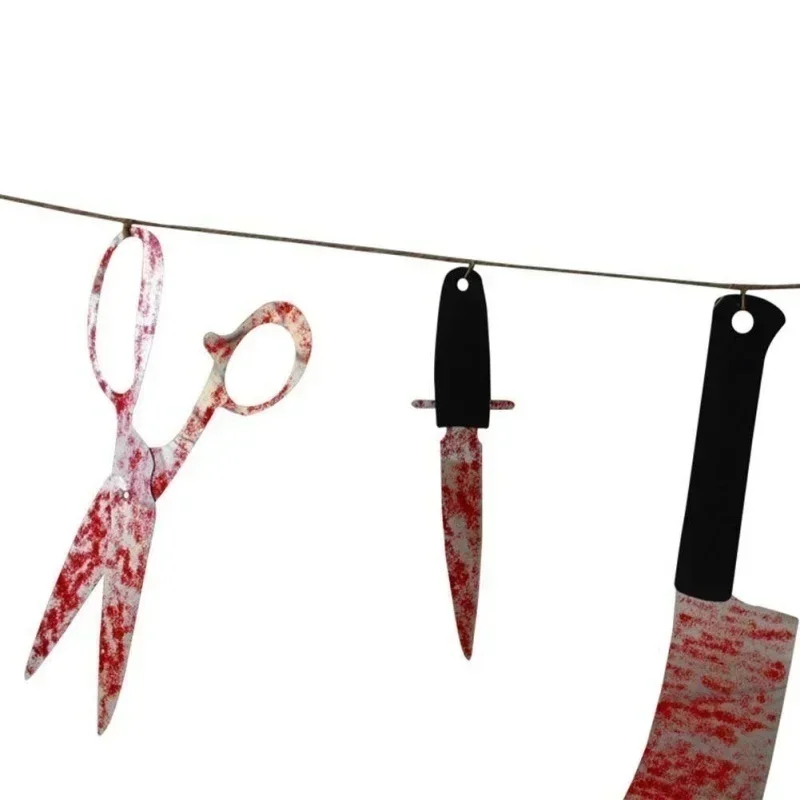 Halloween Decoration Horror House Bloody Weapons Garland Banner Halloween Bar Club Vampire Party Home Decorations Supplies