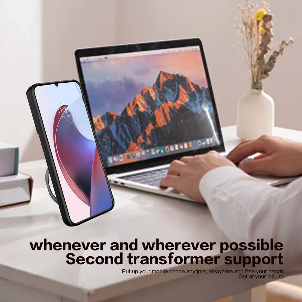 Magnetic Camera Protection Case with Ultra Fusion Armor and Metal Ring Back Cover