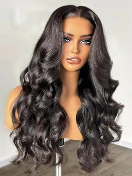 18-42 inch Body Wave 13x4 13x6 HD Transparent Lace Front Human Hair Wig Pre Plucked 200 250 Density Lace Frontal Wigs for Women 1