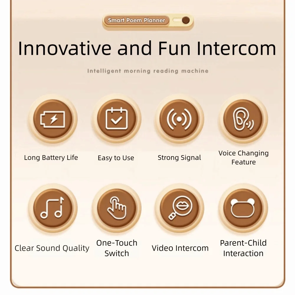 HD Screen Children's Video Intercom Long Range Cartoon Design Video Walkie Talkie with Lanyards Anti-loss Two-Way Radio