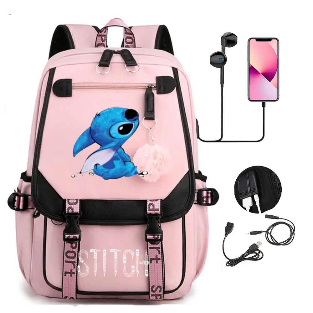 plush backpack Disney Stitch Kids Backpack Schoolbag Sports Bag Shoulder Bag