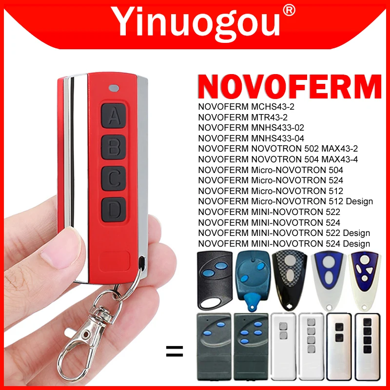 2 pz NOVOFERM MINI-NOVOTRON 522 524 Design 512 MIX 43-2 502 MAX43-2 504 MAX43-4 telecomando apriporta per Garage 433.92MHz  30
