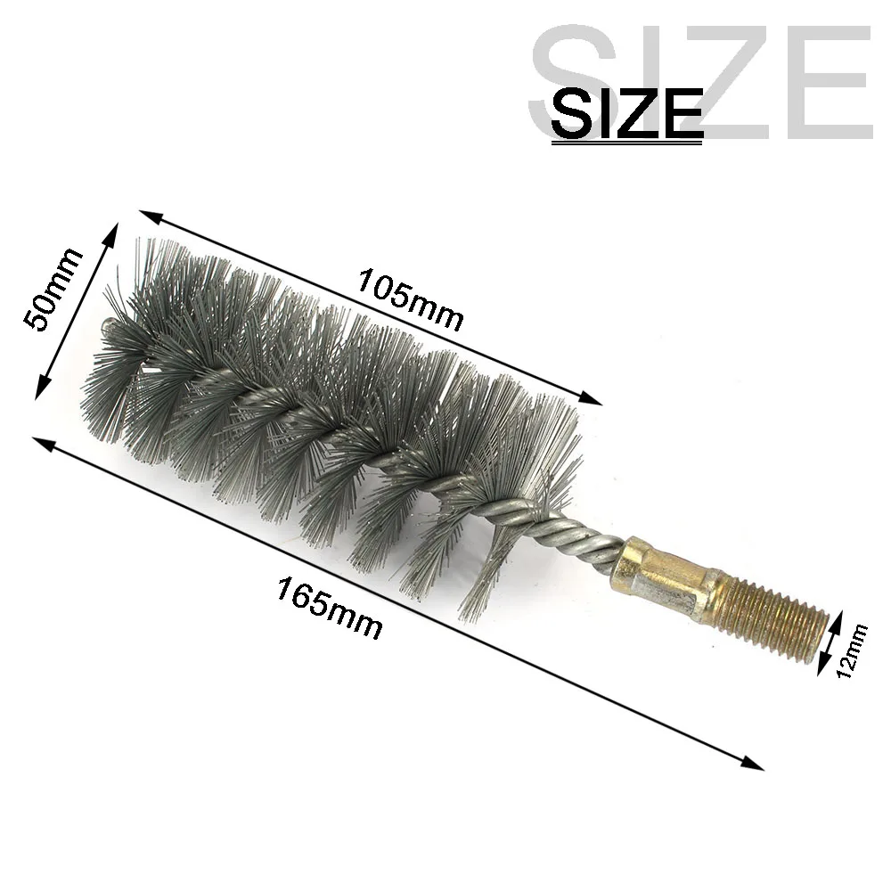 Premium Stainless Steel Wire Cleaning Brush with M12 Thread - Ideal for Polishing Pipes and Cylindrical Surfaces