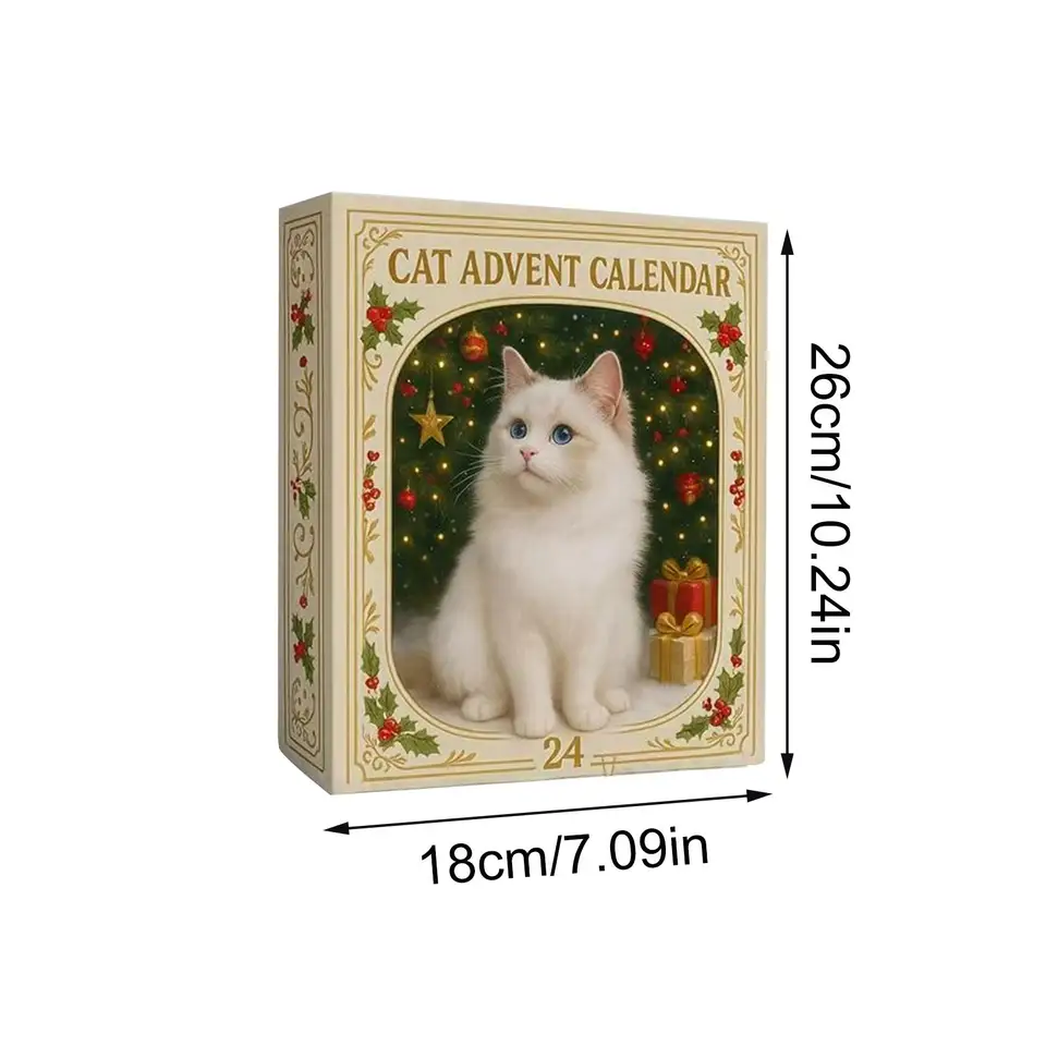Calendrier De L'Avent Pour Chats 2025 - Compteur Acrylique 24 Jours, Décoration Noël Amoureux Des Félins