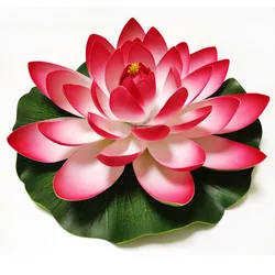 Floating Lotus Artificial Flower - Lifelike Water Lily for Pond and Garden Decoration (60cm red)