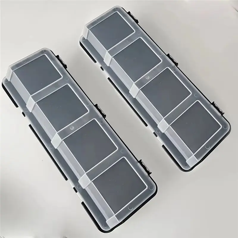 AB11-3Pcs 부품 보관 상자 플라스틱 나사 정리함 4칸 도구 부품 컨테이너 뚜껑이 있는 보관 케이스