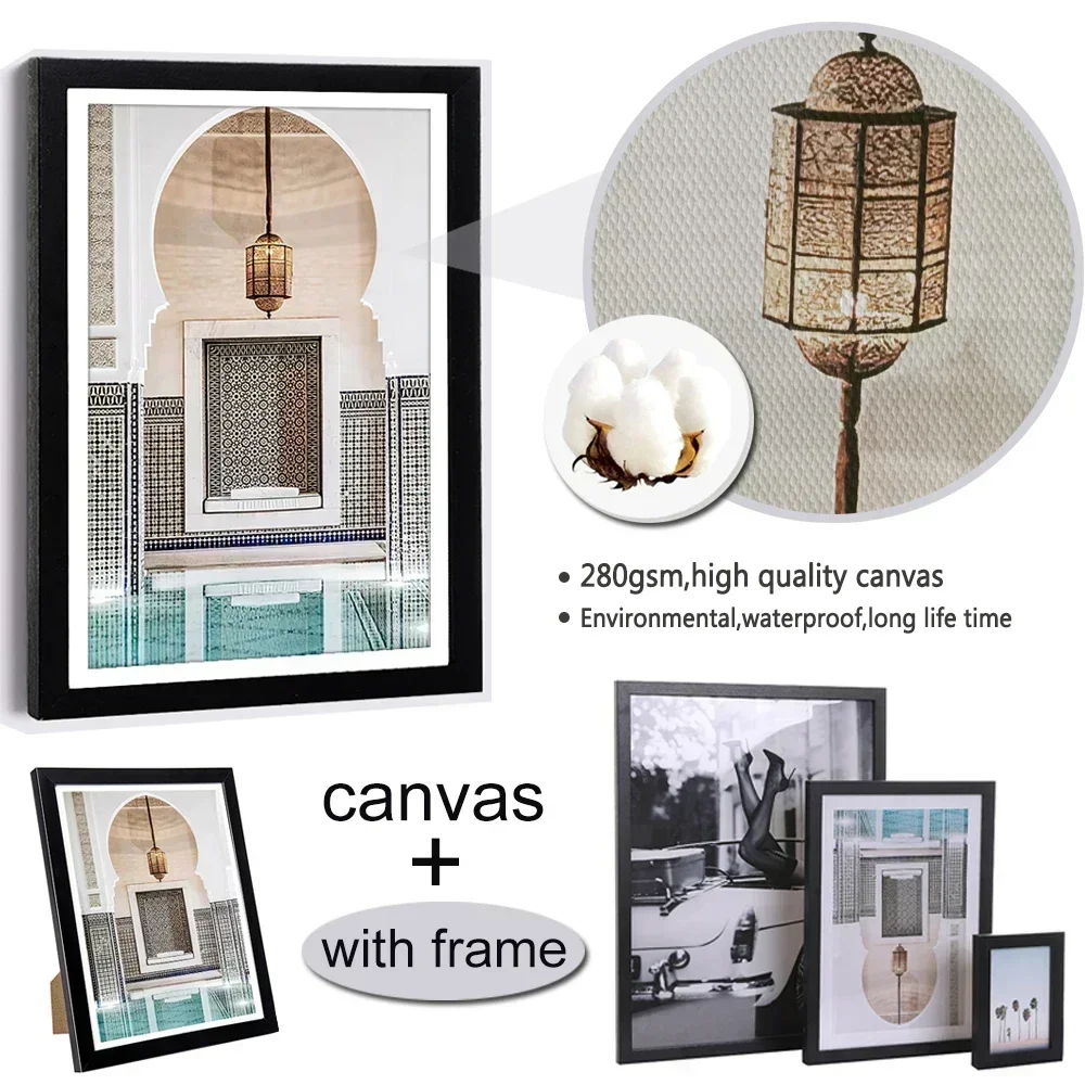 Photo Frame A4 13x18cm 6x8 Black with Nordic Poster Canvas Painting