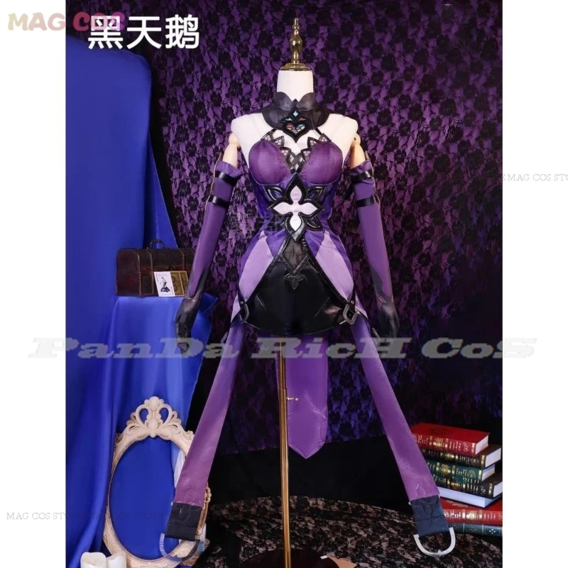 

Game Honkai: Star Rail Black Swan Cosplay Costume Black Swan Wig Shoes Women Halloween Carnival Party Role Play Outfit