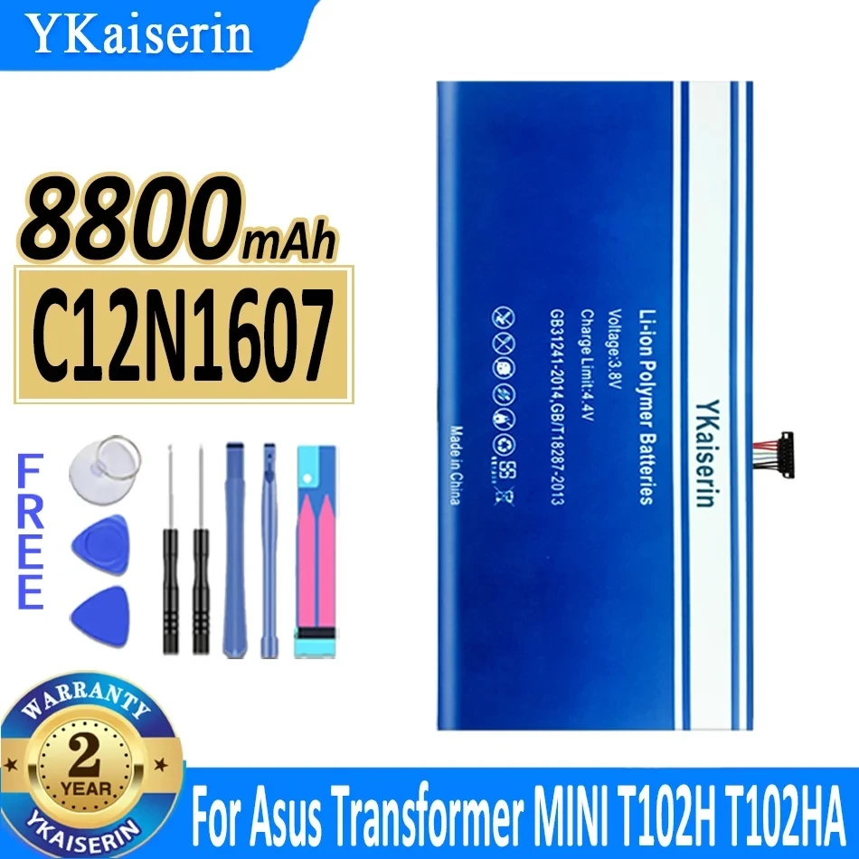 

Аккумулятор ykaisin C12N1607 для Asus Transformer MINI T102H T102HA T103HAF T103HA T103H 0B200-02230100, батарея и инструменты, 8800 мАч