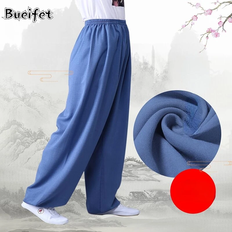 Martial Arts Tai Chi Yoga Pants Cotton And Linen Kung Fu Fitness Dance Running Pants Men Women Morning Exercise Clothing