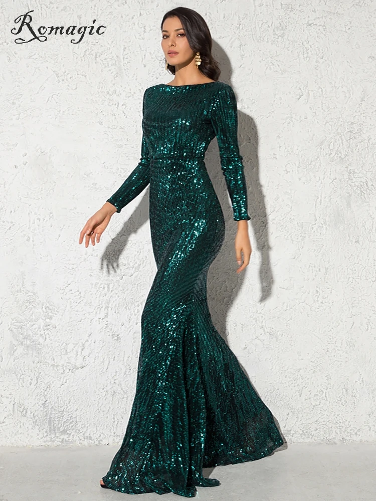 Abito Da Donna Con Paillettes A Maniche Lunghe - Elegante Per Festa, Serata, Capodanno, Nero