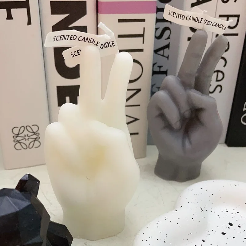 middle finger shaped gesture scented candles